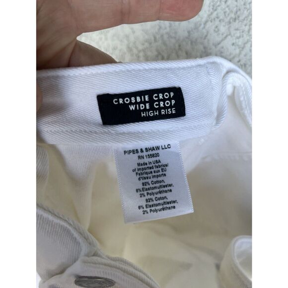 Veronica Beard Crossbow Crop Wide Crop High Rise Jeans - Size 32 - White - Picture 8 of 9